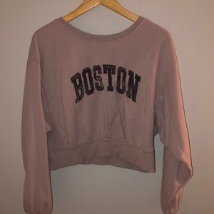 Cropped “Boston” Sweatshirt